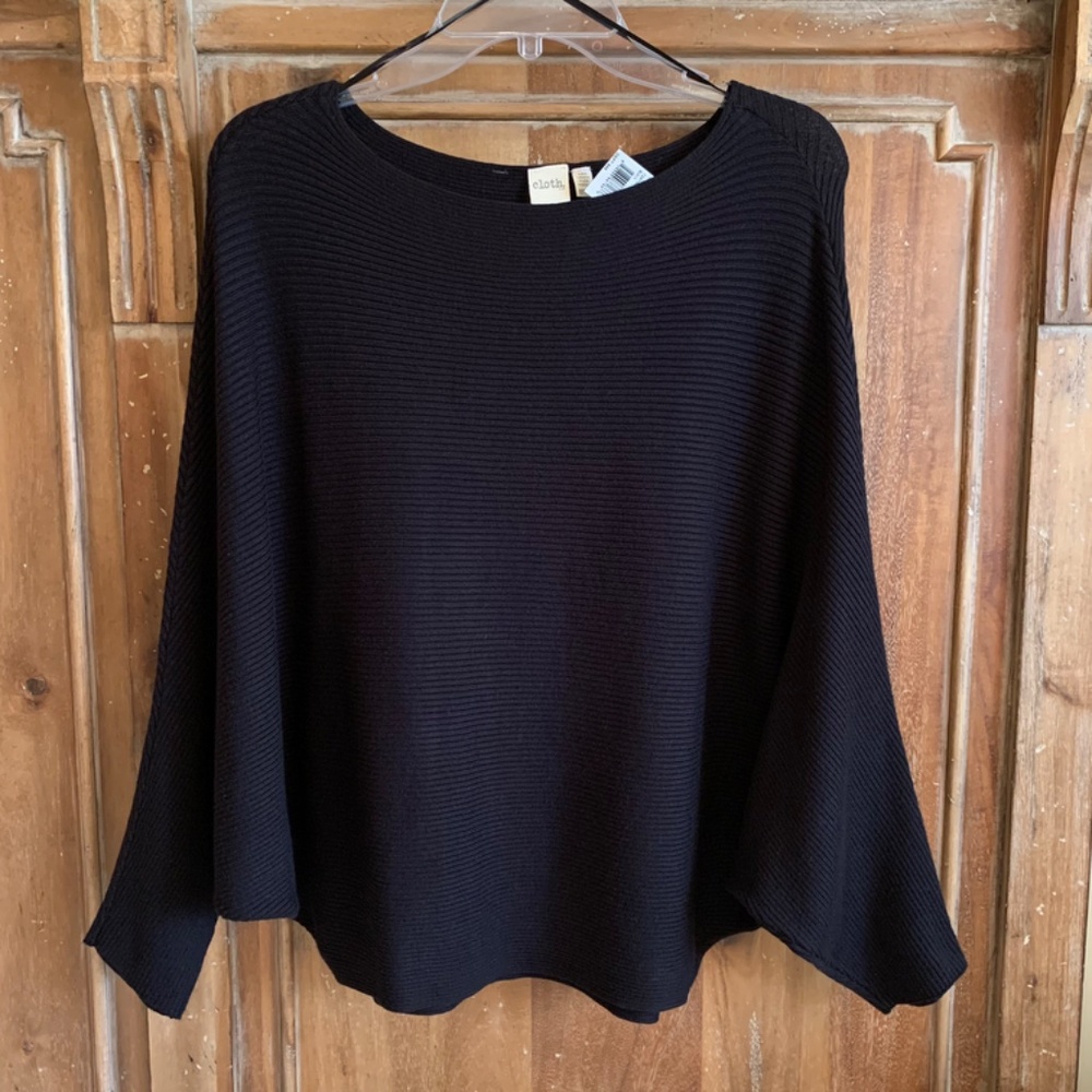 CLOTH NEW Black Ribbed Knit Shrug Sweater Size XS